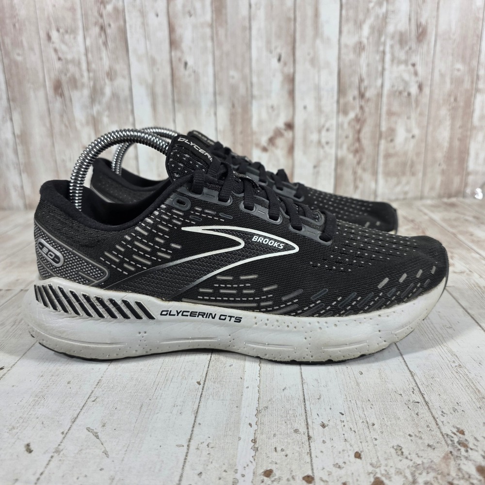 Brooks Glycerin GTS 20 Womens Running Shoes Black White 1203701B059 Size 8.5 B